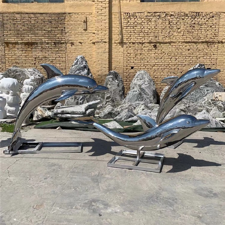 海邊雕塑常用不銹鋼_不銹鋼鯨雕塑_海豚雕塑不銹鋼雕塑